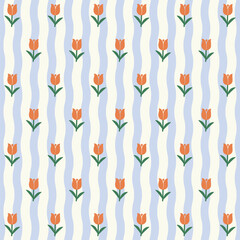 Vector Flower On Striped Background