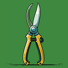 comic style gardening scissors illustration