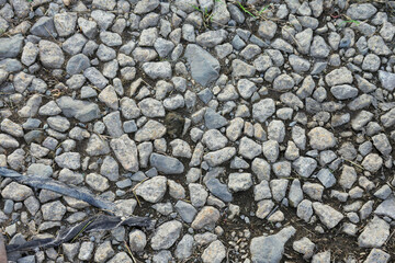 Rough Terrain Stone Road Surface Texture Background Rustic Grey Stones Natural Ground