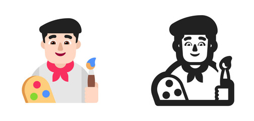 Artist with Palette Dark Hair