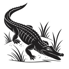 Crawling Crocodile Silhouette