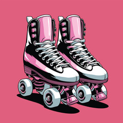 comic style roller skate illustration