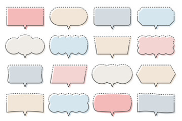 吹き出し　枠　フレーム　会話　アイコン　セット　ベクター　素材集　シンプル　デザイン　線画　テンプレート © Kuman