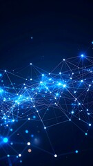 A minimalist abstract render of interconnected network nodes glowing.