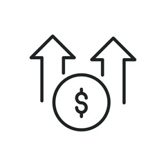 Growth thin line icons. Editable stroke and Perfect pixel on transparent background