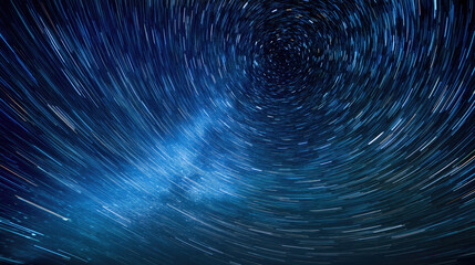 Obraz premium Spiral Star Trails Over Deep Night Sky in Long Exposure Astrophotography
