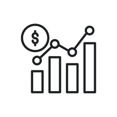 Statistic thin line icons. Editable stroke and Perfect pixel on transparent background