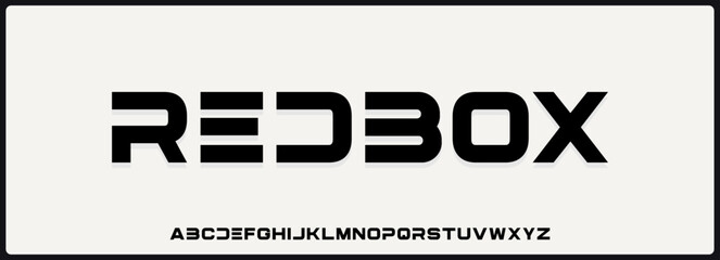 Bold futuristic vector font. Alphabet with modern and simple uppercase.