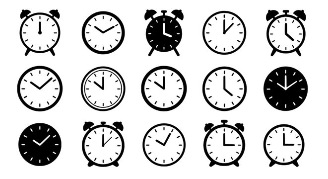 Time's Passage: A meticulous assembly of clocks, a testament to the steady march of time, presents a variety of styles and faces, perfect for conveying concepts of punctuality, scheduling.