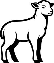 Fototapeta premium Stylized silhouette of a lamb standing upright