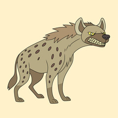 Vector graphic of an aggressive hyena snarling
