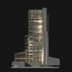 3D illustration of building structure