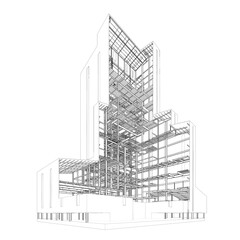 3D illustration of building structure