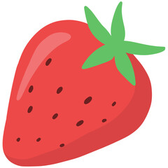 Obraz premium Red strawberry cartoon illustration 