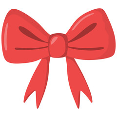 Red bow cartoon illustration 