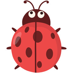 Red ladybug cartoon illustration 