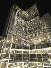 3D illustration of building structure
