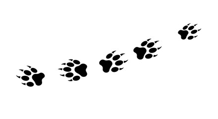 Paw Print Vector Set – Minimalist Black Animal Tracks Illustration