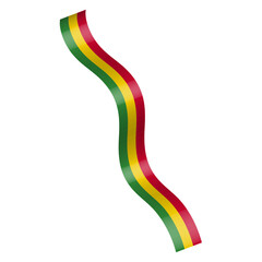 3d Juneteenth Flag Ribbon. Isolated on White Background.