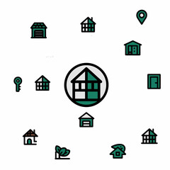 real estate icons set