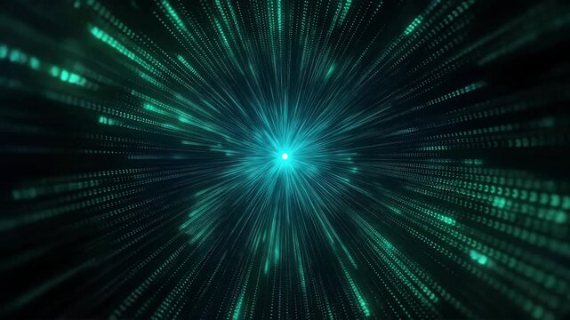 Flying Through Digital Data Stream Tunnel Animation