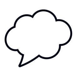 Minimalist Solid Chat Speech Bubble Icon Cloud Shape
