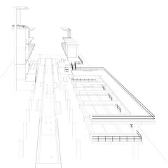 3D illustration of industrial project