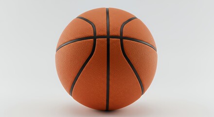 Fototapeta premium Classic Orange Basketball on White Background: A Perfect Studio Shot