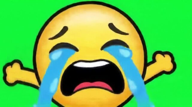 Green Screen Crying Emoji &ndash; Big Tears Animated Loop