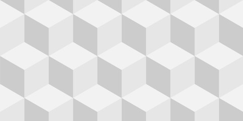 Structure minimal abstract white block box cube seamless pattern grid vintage surface triangle web monochrome square texture white background.	

