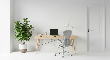 Modern minimalist office workspace