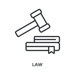 Law Icon Outline Style. Vector Illustration For Graphic Design