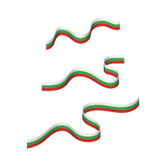 Set Of Bulgaria Flag Ribbon