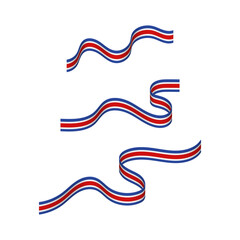 Set Of Costa Rica Flag Ribbon