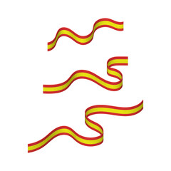 Set Of Spain Flag Ribbon