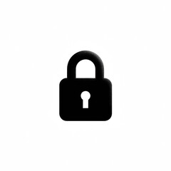 A sleek black padlock icon, symbolizing security and protection in digital and physical contexts.