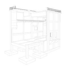 3D illustration of industrial project