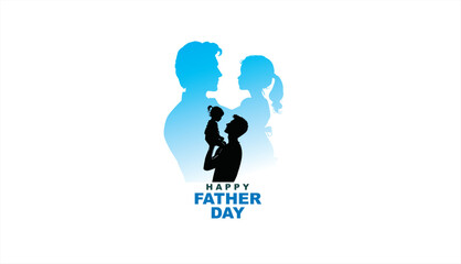 Fototapeta premium Happy Father's day concept vector background. Father and kid with text happy father's day