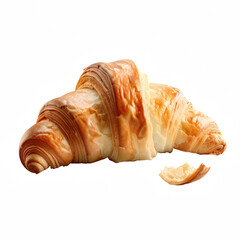 Freshly baked croissant, golden and flaky, perfect for breakfast or a delightful snack with coffee.