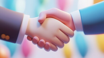 Cartoon business handshake