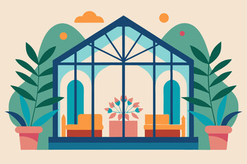 Serene Greenhouse Interior Design A Relaxing Oasis of Plants and Tranquility