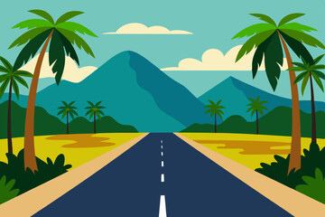 Tropical Paradise Road Trip Palm Trees, Mountains, and Scenic Highway Adventure