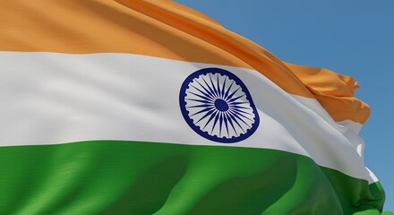 National flag with orange white and green stripes