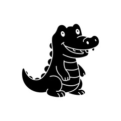 Cute cartoon crocodile coloring book illustration vector design templates simple and modern concept