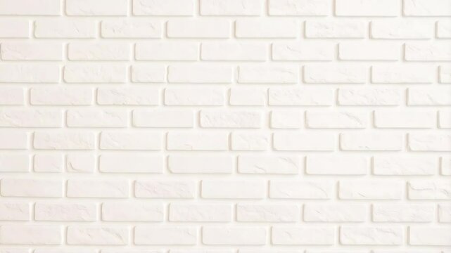 Close-up of white painted brick wall, showcasing texture and pattern, ideal for backgrounds or architectural design elements