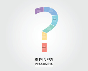 Business Infographic modern design template for banners and infographics for 6 question mark step 