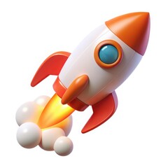 Rocket ship launch illustration startup concept design art