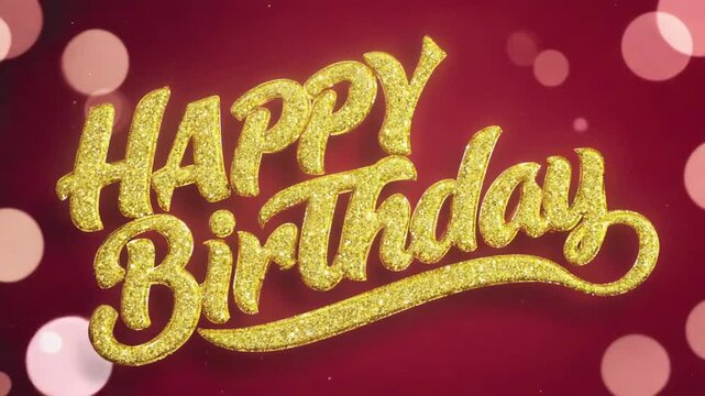 Golden Sparkles: Glitter Text Birthday Greeting
