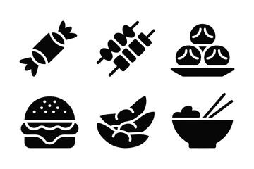Food and Snack Icon Set. Food and Snack Icon collection.