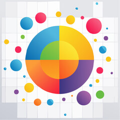 Obraz premium A playful bubble chart using varied circle sizes and bright colors to show data relationships on a clean grid layout.